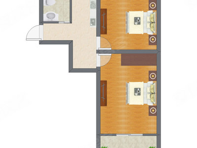 2室1厅 48.93平米