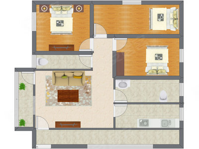 3室2厅 117.50平米户型图