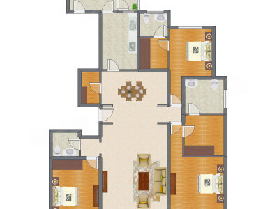 3室2厅 251.85平米户型图