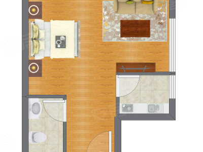 1室0厅 53.02平米户型图