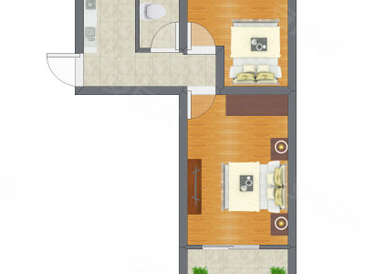 2室0厅 40.80平米户型图
