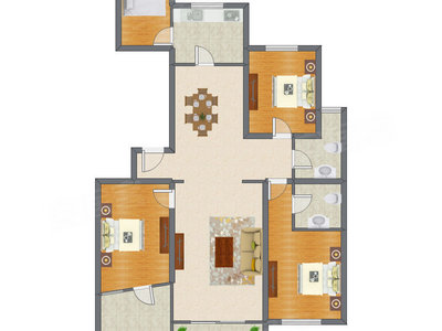 3室2厅 163.31平米