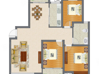 3室2厅 110.25平米户型图