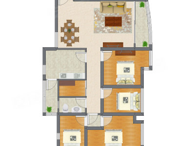3室2厅 112.44平米户型图