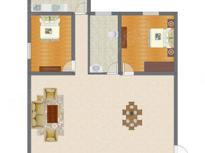 2室2厅 124.00平米户型图