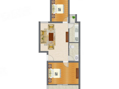 2室1厅 90.18平米