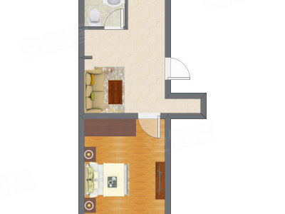 1室1厅 48.16平米