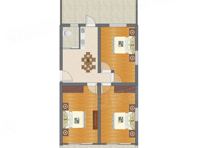 3室1厅 80.83平米