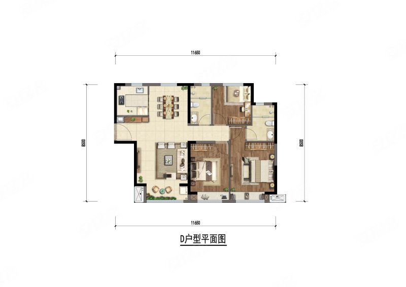 海亮时光印3室2厅2卫113㎡南67万