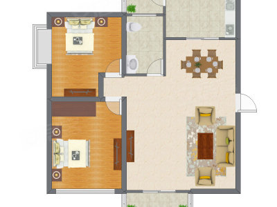 2室2厅 94.80平米