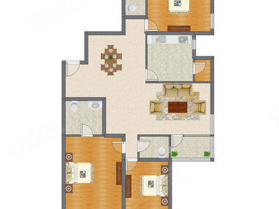 3室2厅 185.17平米
