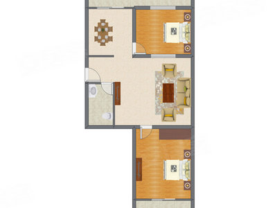 2室2厅 98.62平米户型图