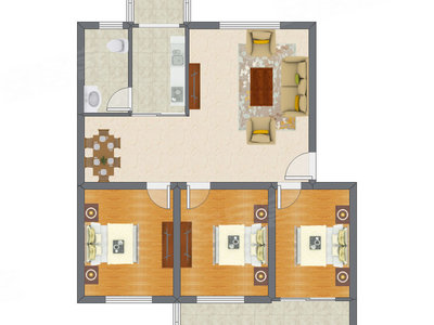 3室2厅 114.12平米