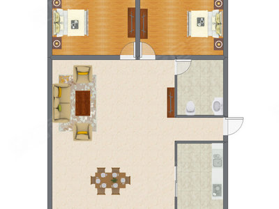 2室2厅 105.19平米