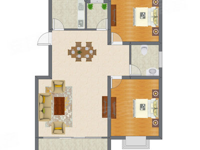 2室2厅 98.00平米