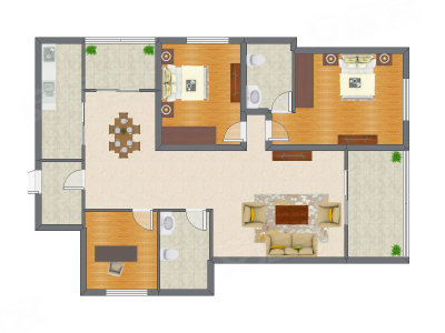 3室2厅 132.80平米