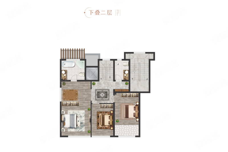 海通西溪蝶园(新房)4室2厅3卫197㎡南北130万