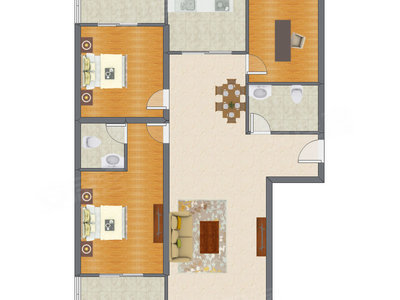 3室2厅 148.74平米