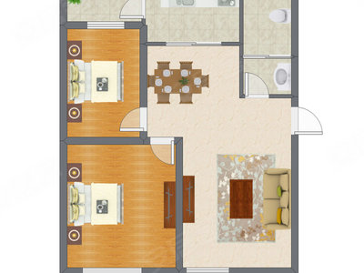 2室2厅 97.60平米