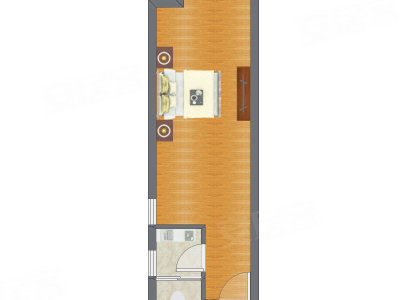 1室0厅 40.19平米户型图