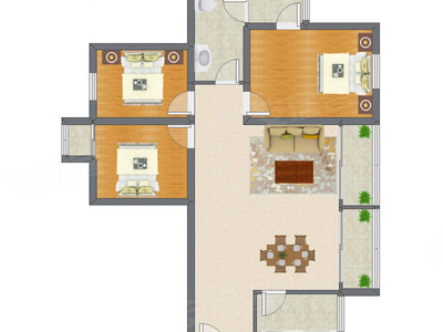 3室2厅 85.56平米