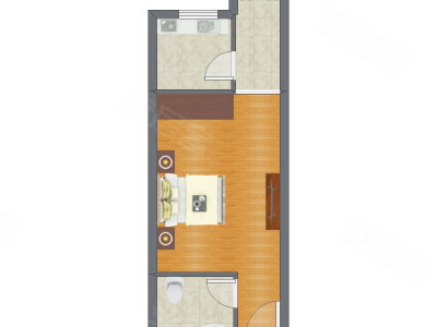 1室0厅 47.48平米户型图