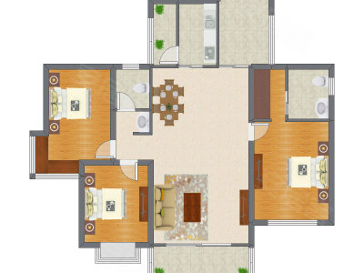 3室2厅 123.94平米