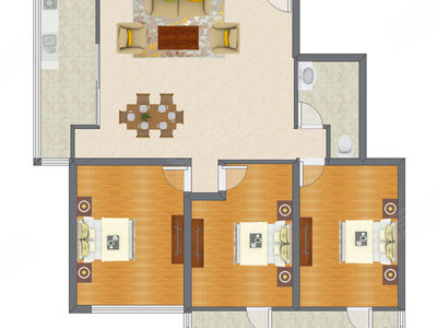 3室2厅 145.38平米