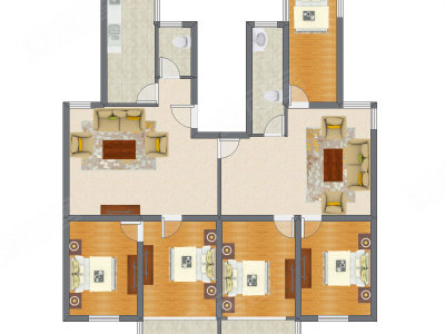5室2厅 181.62平米户型图
