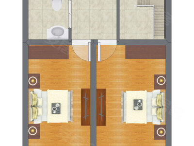 2室1厅 39.63平米