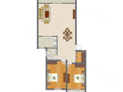2室2厅 98.85平米