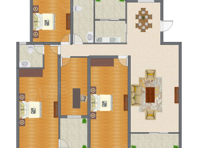 3室1厅 151.54平米