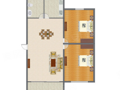 2室2厅 156.88平米户型图