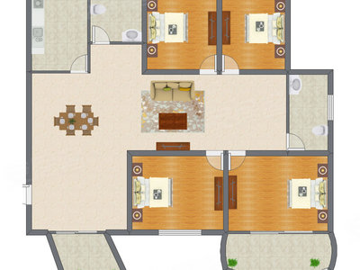 4室2厅 158.50平米