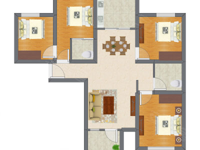 4室2厅 95.63平米