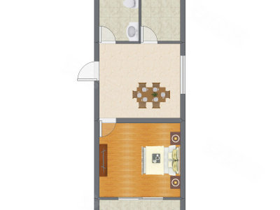 1室1厅 48.14平米