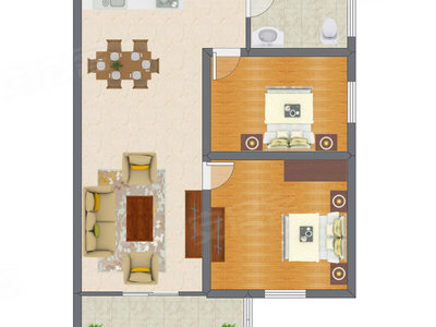 2室2厅 73.00平米