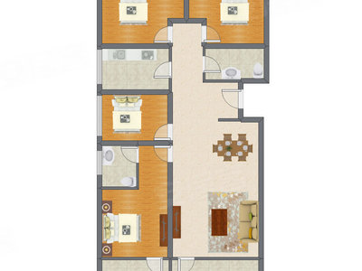 4室2厅 159.95平米