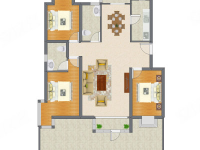 3室2厅 113.60平米