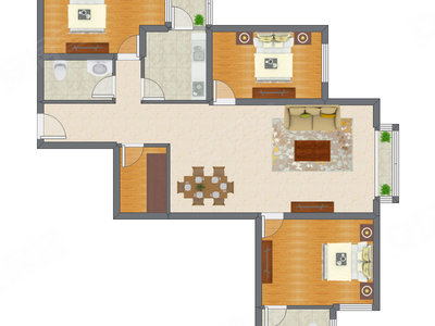 3室2厅 140.15平米