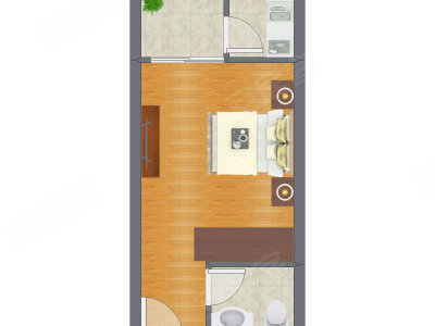 1室0厅 44.84平米户型图