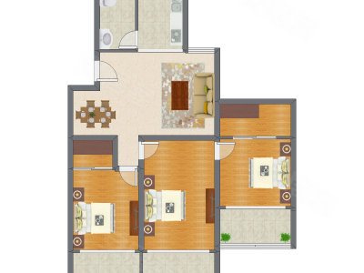 3室1厅 113.83平米