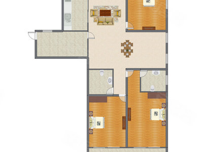 2室2厅 93.60平米户型图
