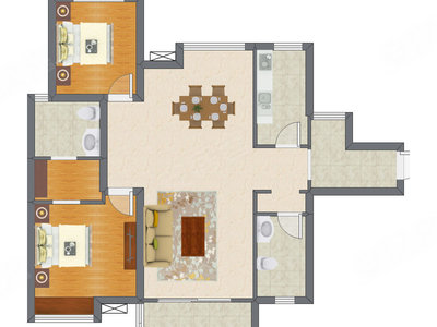 2室2厅 98.10平米