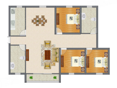 3室2厅 86.31平米