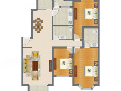3室1厅 144.70平米