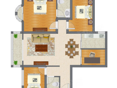 4室2厅 112.77平米户型图