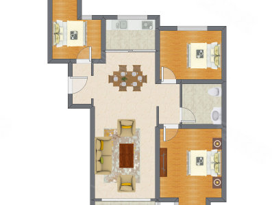 3室2厅 123.02平米