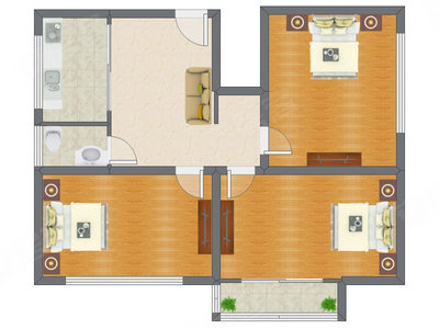 3室1厅 78.80平米