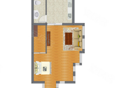 1室0厅 58.31平米